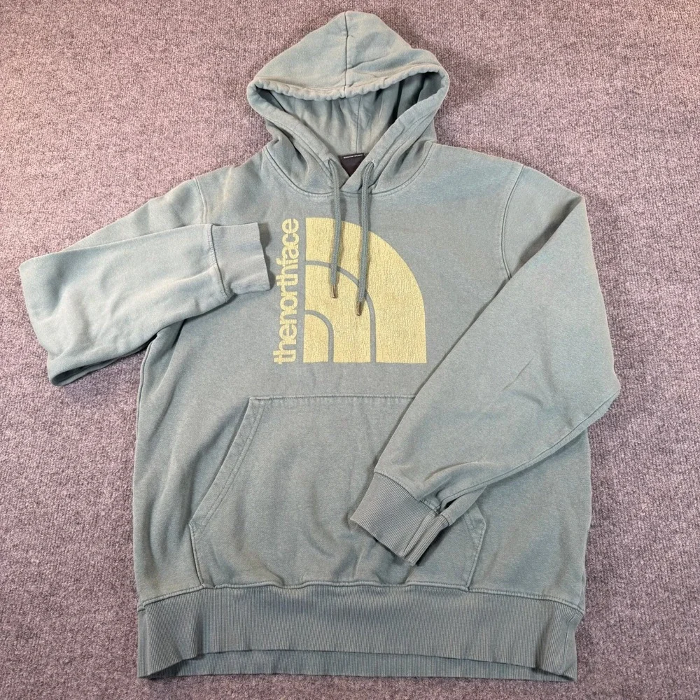 The North Face Mens Half Dome Logo Hoodie Sage Green Pullover A811M Medium #3645